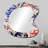 Bohemian Damask Harmony - Damask Unique Shape Unique Mirror, Pink Asymmetrical Large Wall Mirror, Printed Metal Art-660845648