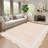 10 x 13 ft Light Taupe Rectangular Polyester Bedroom Living Room Dining Room Nursery Room Solid Indoor Modern Non Slip Machine Washable Area Rug-850232968-850232969
