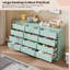 Commode à 12 tiroirs, grande commode de rangement bleu pâle avec grands tiroirs, meuble de rangement aspect bois pour chambre à coucher et dressing