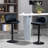 Homcom Adjustable Bar Stools Set Of 2, Velvet Counter Height Barstool, Upholstered Kitchen Stool With Swivel Seat, Steel Frame, Footrest For Kitchen Counter And Dining Room