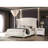 Barzini White Upholstered Queen Wingback Bed-353924984