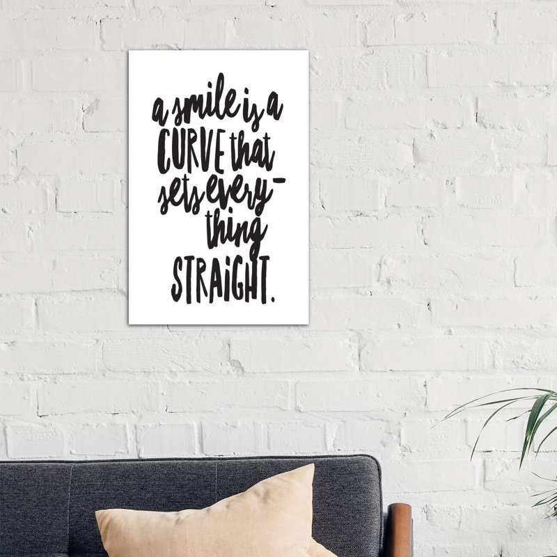 A Smile Is A Curve - Wrapped Canvas Print, 66.04 cm H x 45.72 cm W x 1.91 cm D