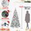 Arbre de Noël 48 pouces floqué, 150 blanc chaud intégré, 350 branches, système à charnières pour un assemblage sans effort, support en métal robuste