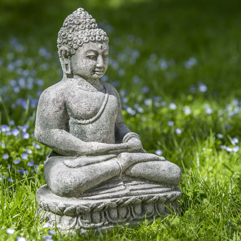 Rustic Antique Buddha Statue, Alpine Stone