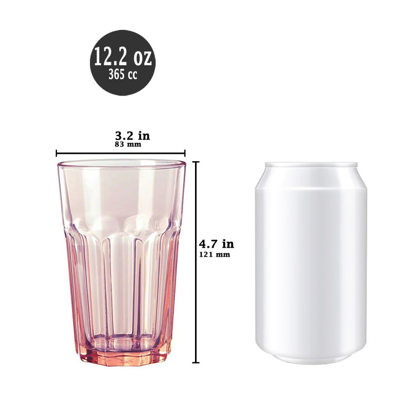 Ensemble de 6 verres à jus et à eau, verres à gin, verres colorés