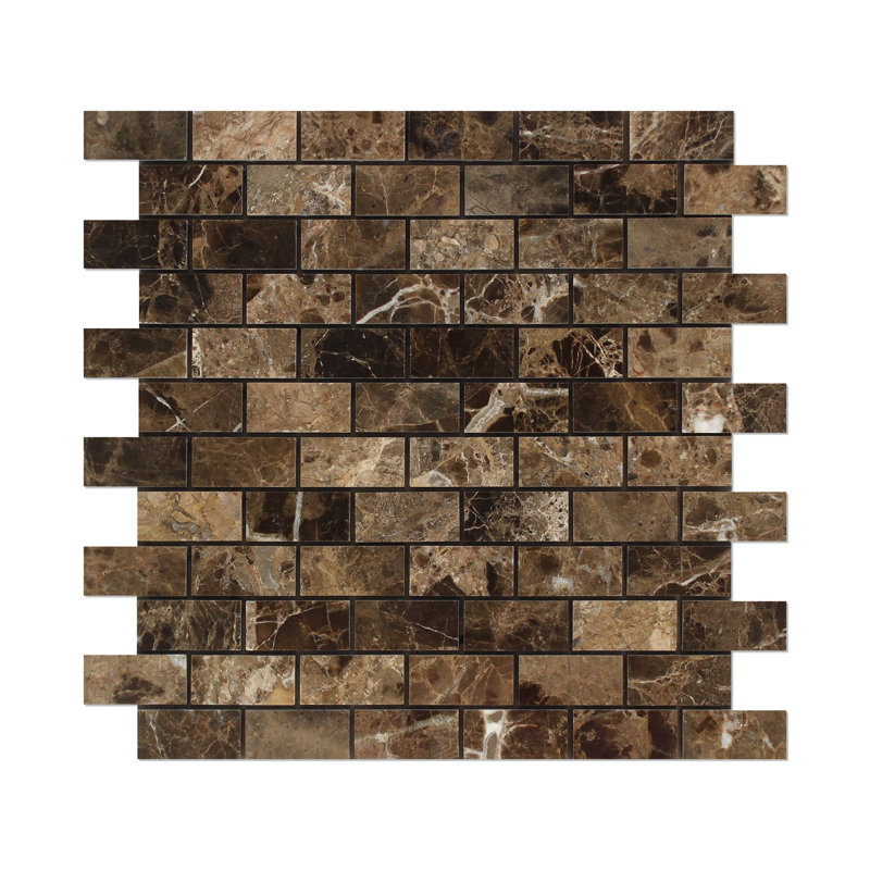 Emperador Marble Brick Joint Mosaic Wall & Floor Tile