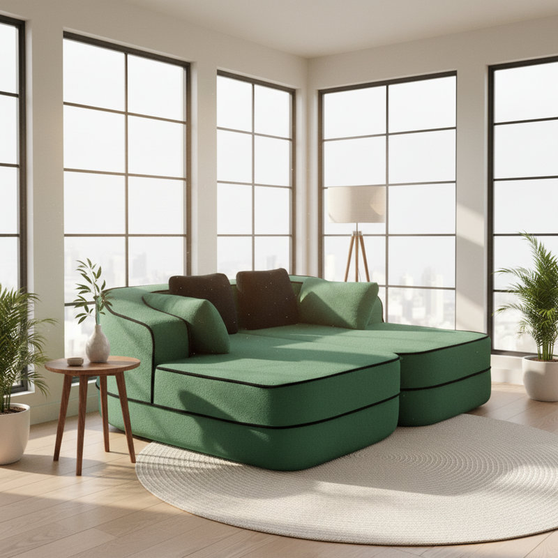 Chaise longue Frostmere, Vert pin