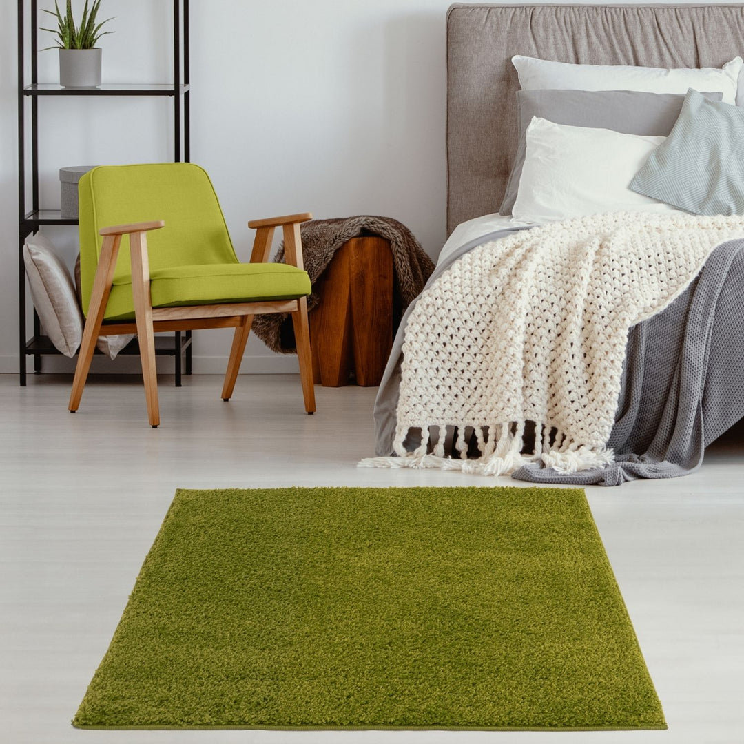 Myshaggy Collection Rugs Solid Design in Green