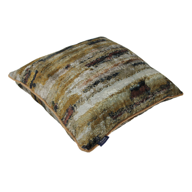 Mccraw Striped Square Cushion, Ochre, 60cm H x 60cm W x 5cm D