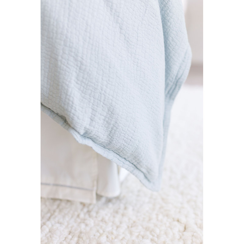 Ensemble de housse de couette 100% coton Waverly, Housse de couette pour très grand lit et 2 très, Bleu rivage