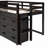 Loft Bed with Cabinet and Shelf