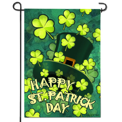 Drapeau de jardin en polyester 18 po x 12,5 po Happy St. Patrick's Day
