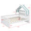Lit de maison avec tablette de tête de lit, base de lit en bois-835313718