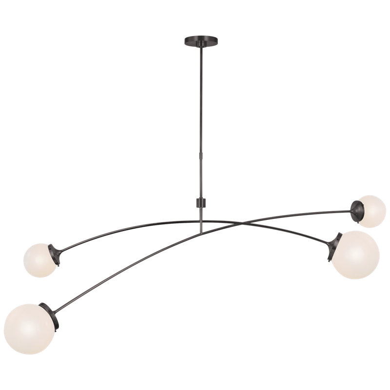 Prescott 4 - Light Chandelier, White, Bronze