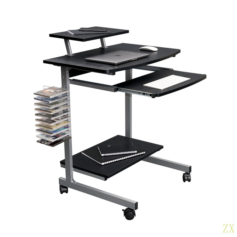 Chariot d'ordinateur compact avec rangement