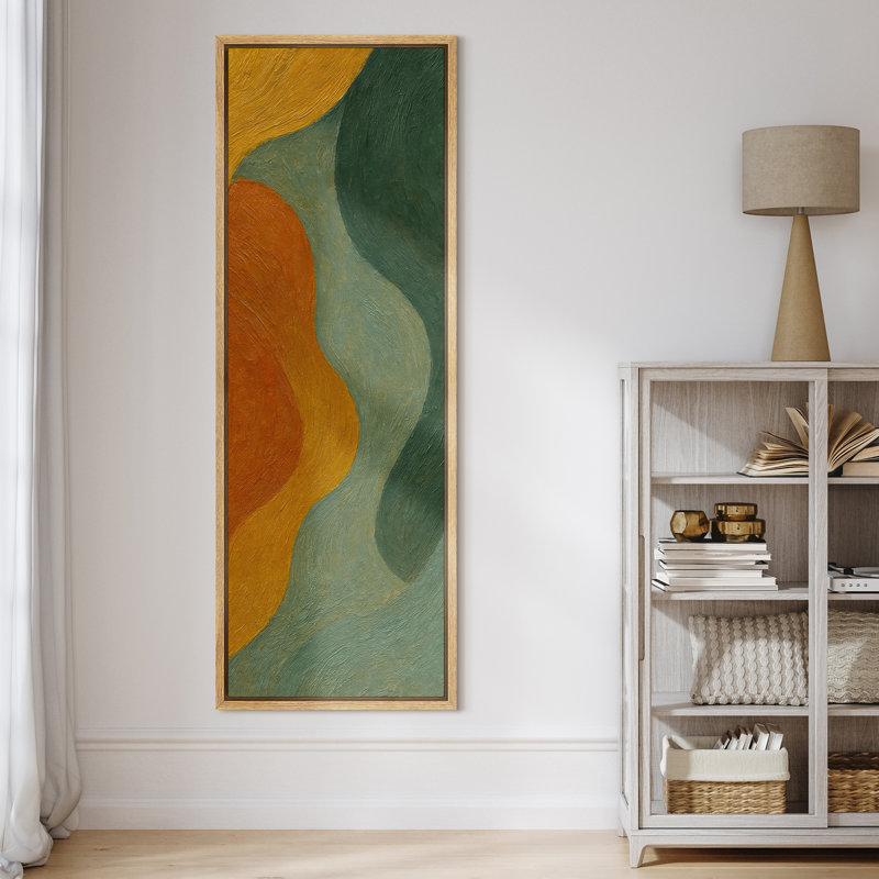 Illustration de groupe de flamants roses ludiques sur fond pastel doux - grande impression sur toile encadrée de la chambre principale