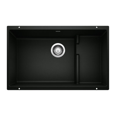 Precis Cascade SILGRANIT 29" L x 18" W Undermount Kitchen Sink with Colander