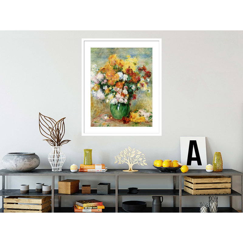 «Bouquet of Chrysanthemums» par Pierre-Auguste Renoir, impression giclée encadrée, H 40,84 po x l 33,5 po