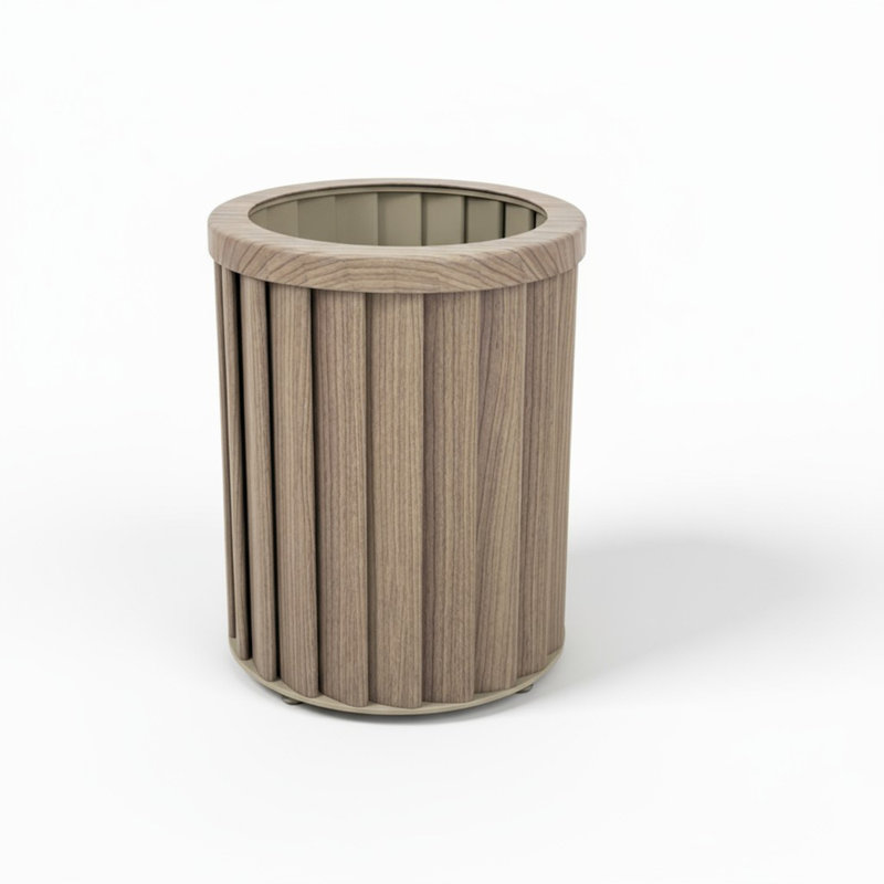 Pot à fleurs rond Strata, 10.38" H x 8.63" W x 8.63" D, Ash Brown