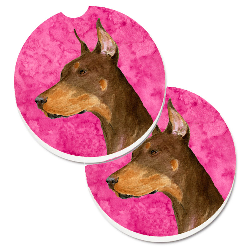 Sous-verre barbu collie voiture, Brun dobermann