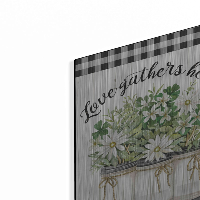 Art mural en métal «Love Gather Here» par Cindy Jacobs, Winston Porter, H 16 po x l 12 po