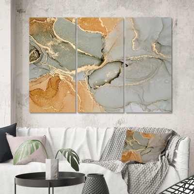 «Brown Luxury Abstract Fluid Art IV», reproduction d'art sur toile moderne