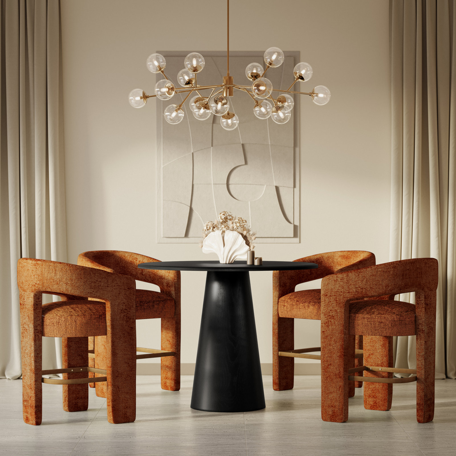 Darlington 5 - Piece Dining Set, Gwen Rust Microsuede
