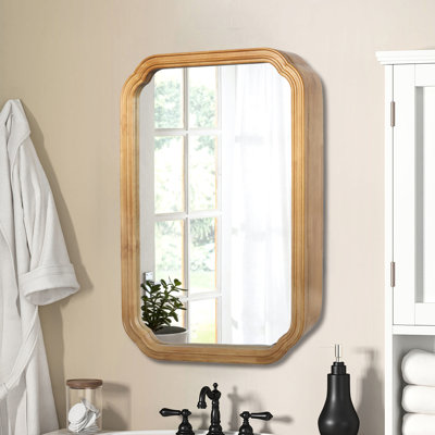 Armoire murale en bois avec miroir