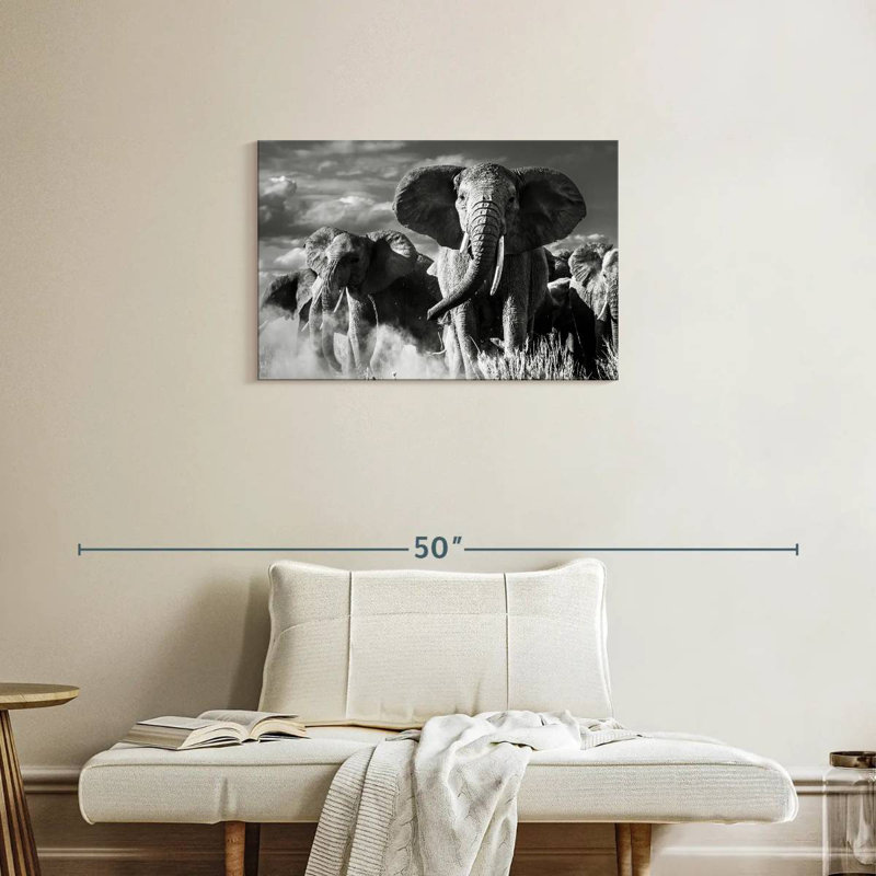 Brampt Elephant Sunset March, 20" H x 30" W