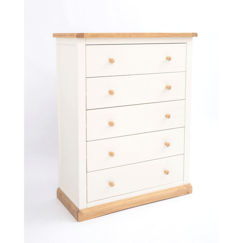 5 Drawer 90cm W Chest, White