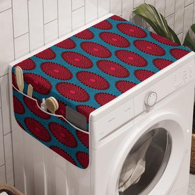 East Urban Home Pop Culture Washing Machine Organizer Pack of 2 47" x 18.5" Sea Blue and Pale Maroon