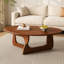 Table basse ovale de style Noguchi, table basse en bois de style Mid-Century moderne de 34 po, table d'appoint triangulaire stable pour salon