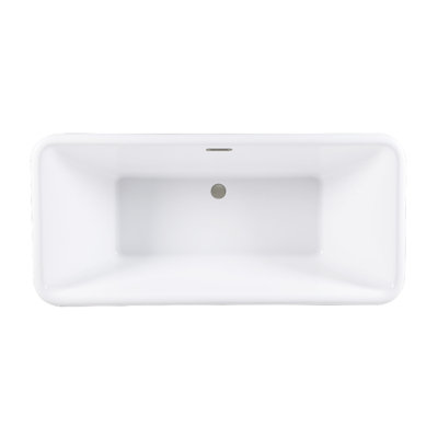 Baignoire piédestal rectangulaire ovale en acrylique 71 pouces avec drain Kingston Eden Aqua Brass Kingston (sans perçage de robinet)