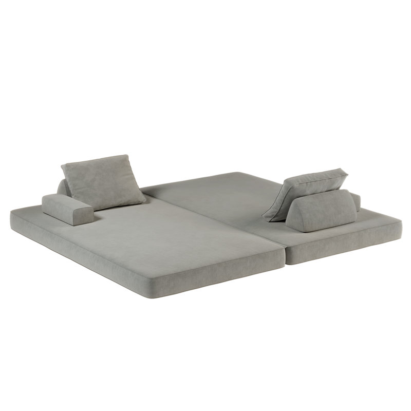 Canapé-lit convertible multifonctionnel de 86,6 po avec 2 dossiers amovibles et 2 coussins, canapé en tissu de chenille moelleux, méridienne, coussin de jeu, canapé rembourré moderne Diy, canapé à siège profond pour salon, bureau
