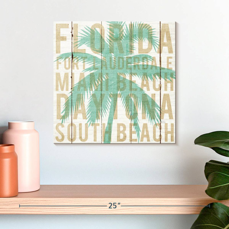 Nicci Bon Voyage Florida Palm, H 16 po x l 16 po