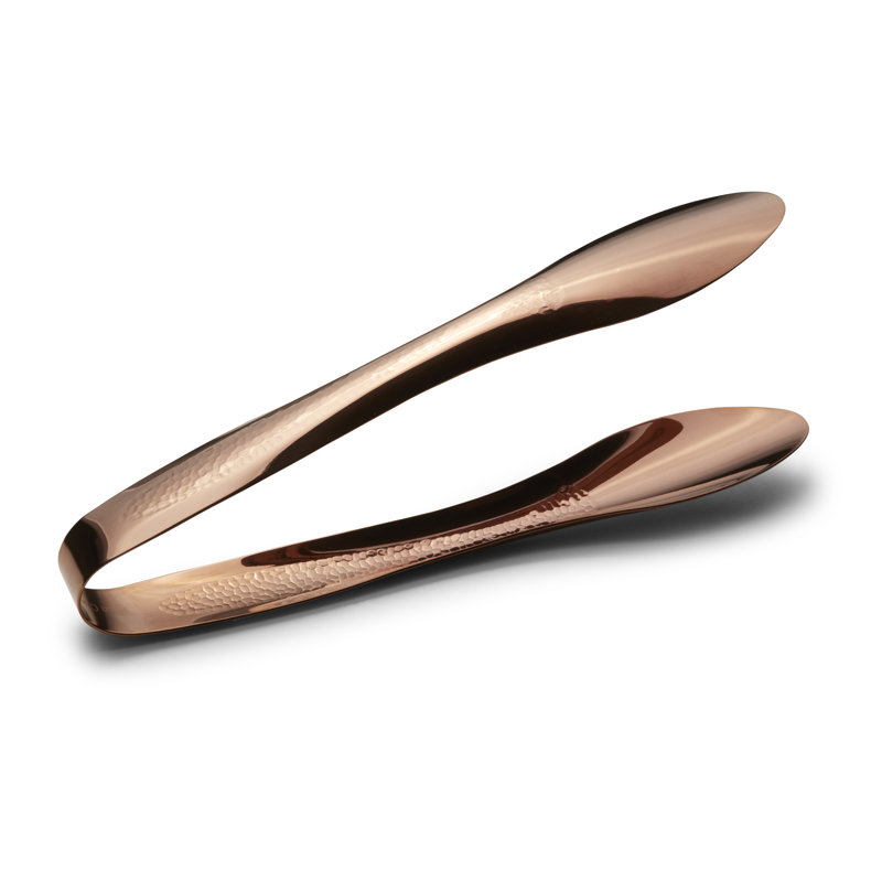 Stainless Steel Salad / Serving Tongs, Hammered Finish Rose Gold