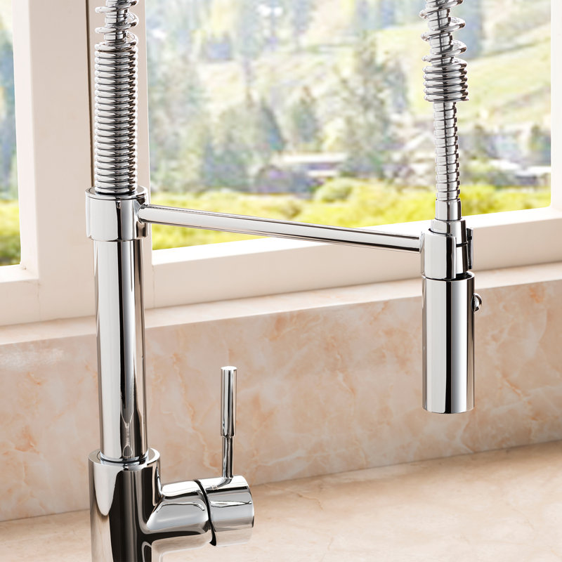 Sierra Pull Down Single Handle Kitchen Faucet with Side Spray and Accessories, Chrome