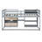 Twin Size Loft Bed With Rolling Desk, Gray - Shelf And Drawer Arrangement Low In Rotating Desk Construction, Shelf, Drawers-1067669575