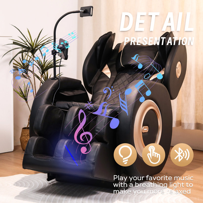 Fauteuil de massage inclinable sans gravité avec pression d'air corporelle complète