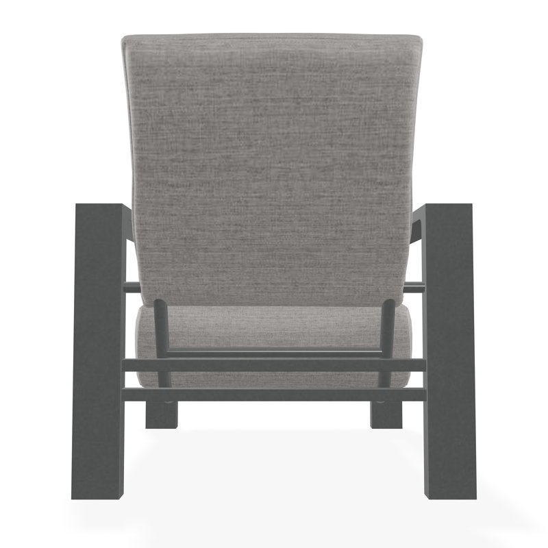 Chaise avec accoudoirs à coussin profond Larssen, Graphite, Toile granit Sunbrella®