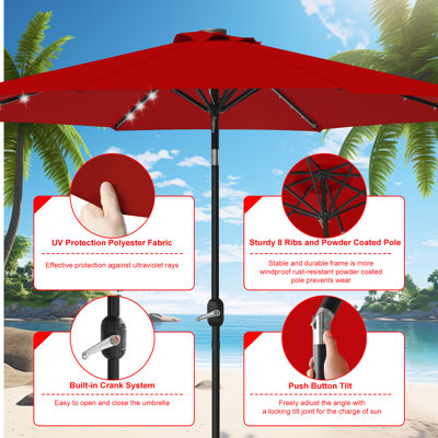 Parasol d'extérieur, 102 pouces de largeur