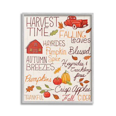 Harvest Time Phrases Giclee Art by Diane Labombarbe