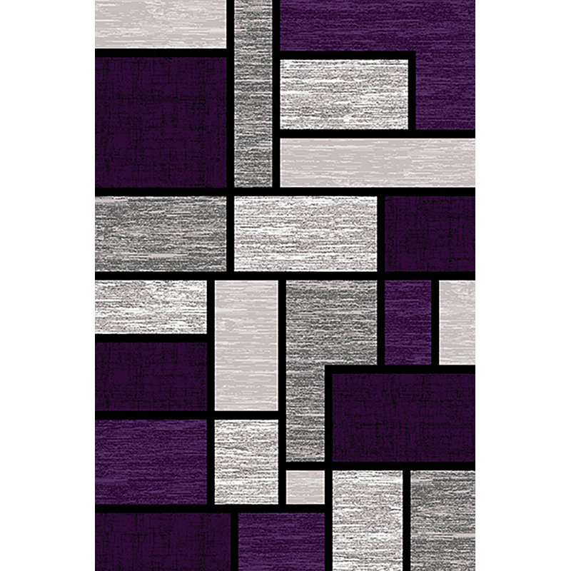 Tapis mauve à motif géométrique Mccampbell, Rectangle 2 pi x 4 pi