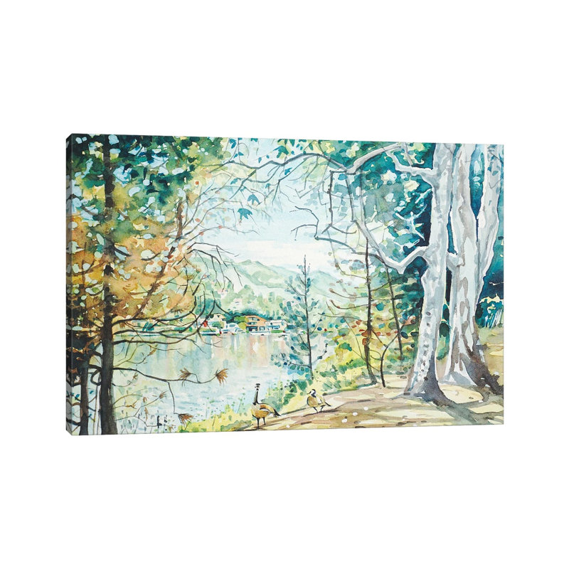 Spring View - Malibou Lake by Luisa Millicent - Wrapped Canvas Painting, 20.32cm H x 30.48cm W