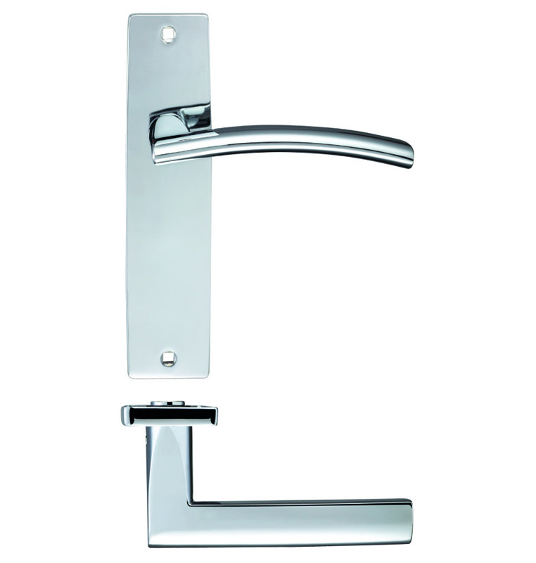 Amalfi Latch Door Handle, Polished Chrome