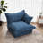 Plush Navy Upholstered Chenille Accent Chair with Oversized Cloud Cushions-1521987947