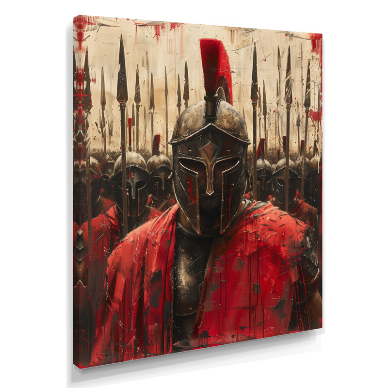 Spartan Leonidis King Warriors In Grèce III - Armée, salon d'art mural, H 32 po x l 16 po x P 1 po, Toile tendue