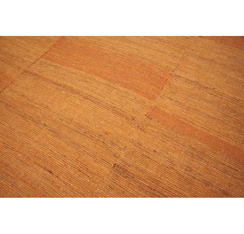 Awesome tapis orange tissé à la main de style shaker contemporain de couleur orange 10 x 14