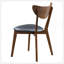 Chaises de salle à manger Mid-Century modernes en noyer foncé et simili cuir noir, ensemble de 2 sièges confortables et élégants