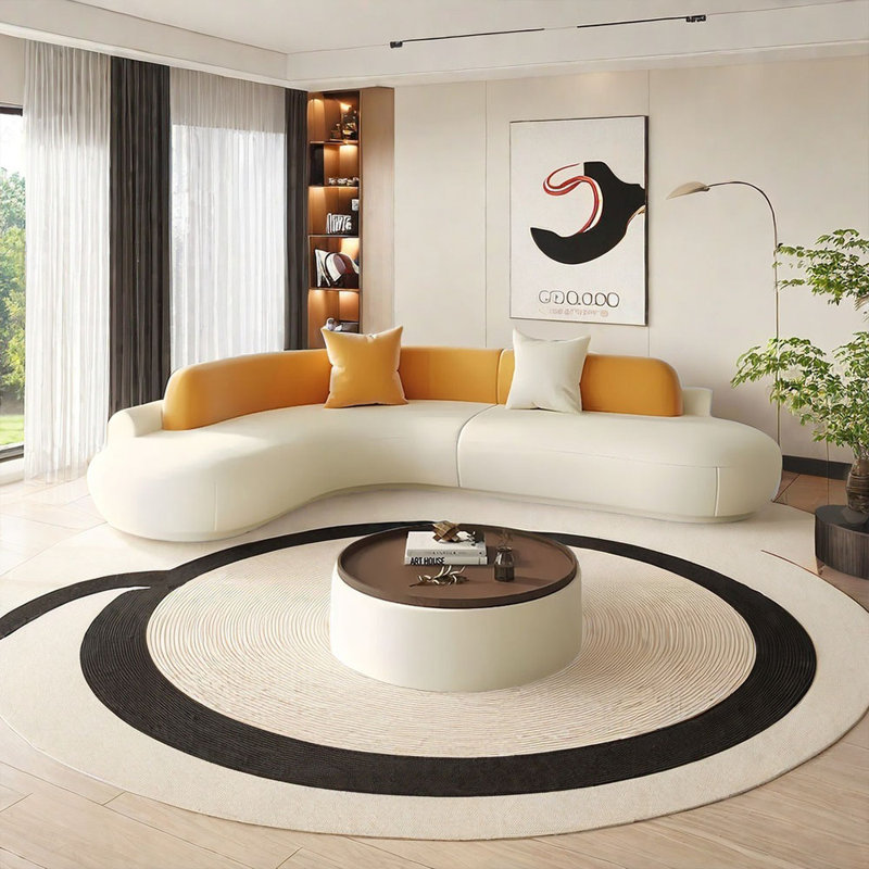 Italian minimalist corner shaped sofa